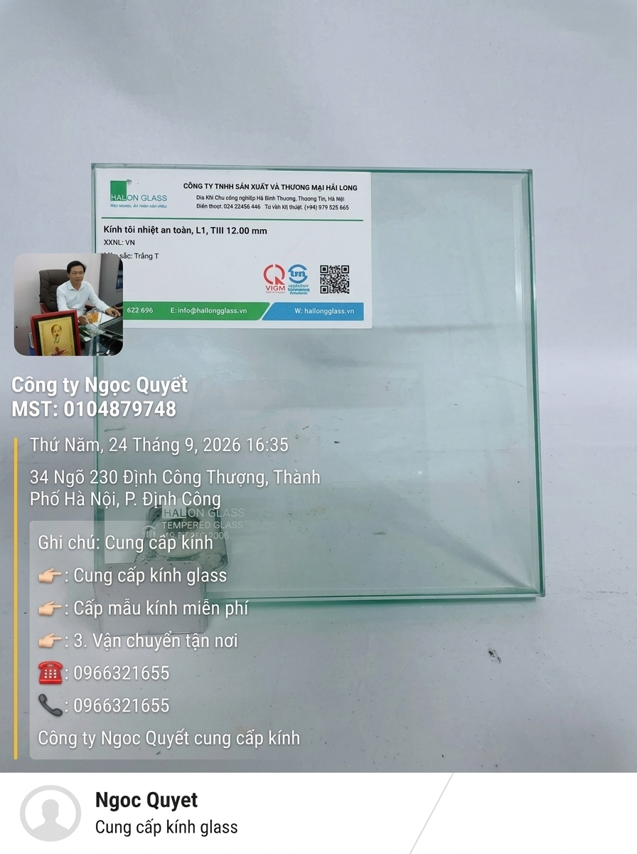 Kính Cường Lực trắng 12mm
